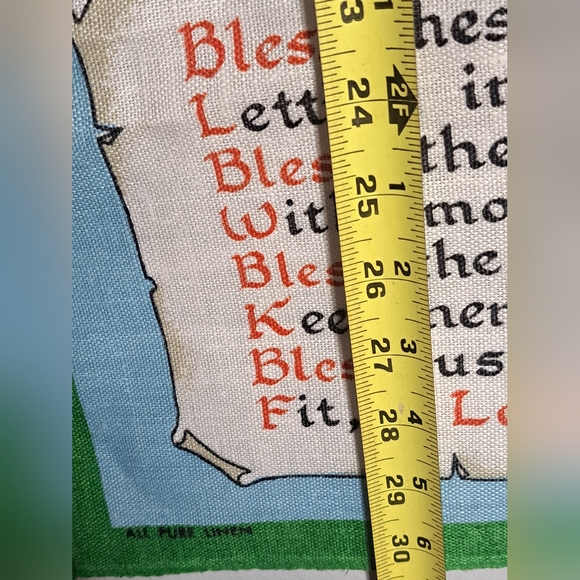 Vintage Irish Linen 'Bless This House by Helen Taylor" NWOT 1980's - Picture 7 of 9